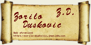 Zorilo Dušković vizit kartica